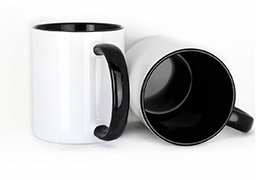 11oz Sublimation Inner Color Mugs - Black